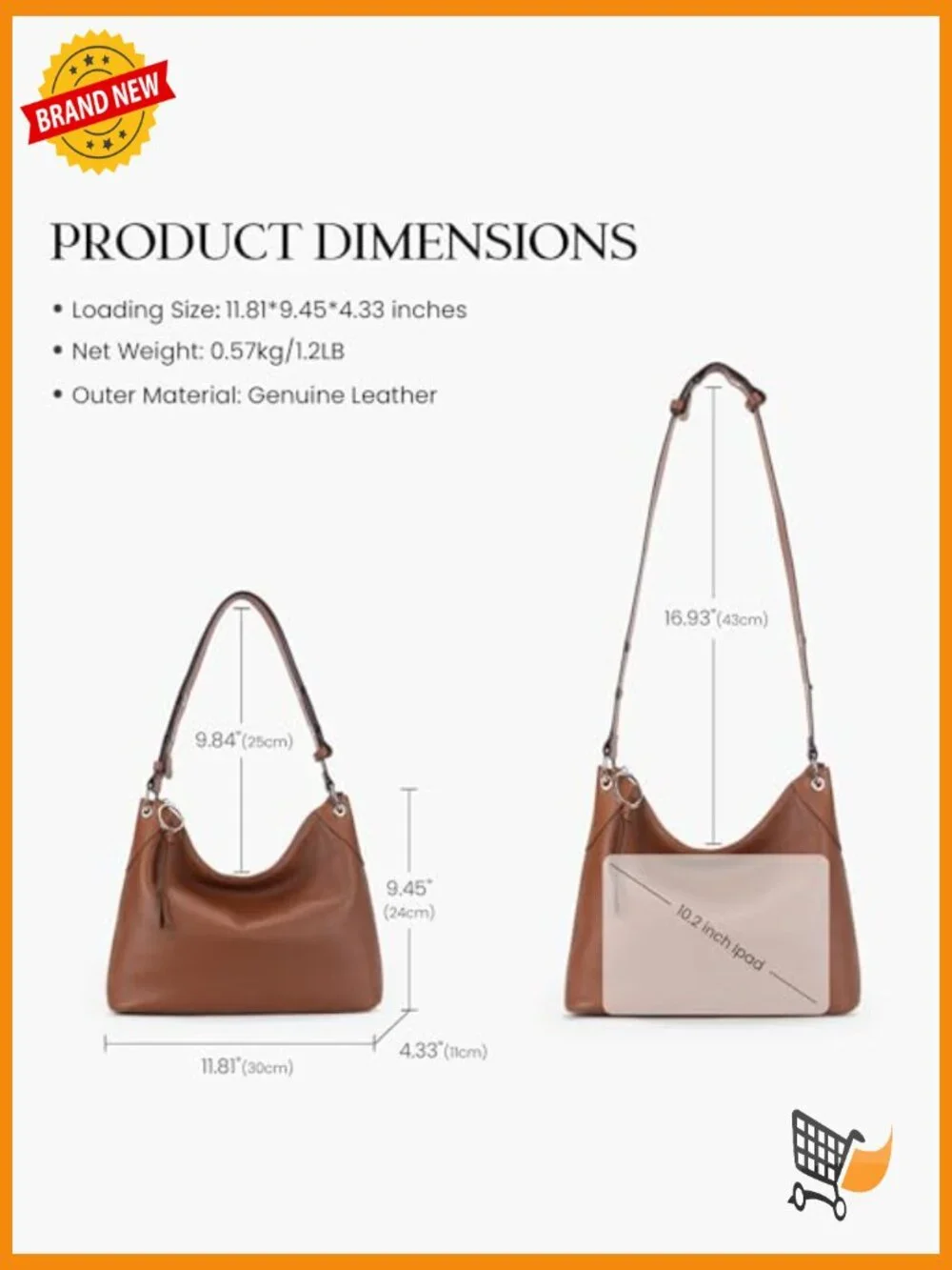 Genuine Leather Hobo Bag Crossbody Shoulder Bag